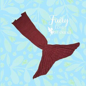 Red Mermaid Tail Blanket for Kids